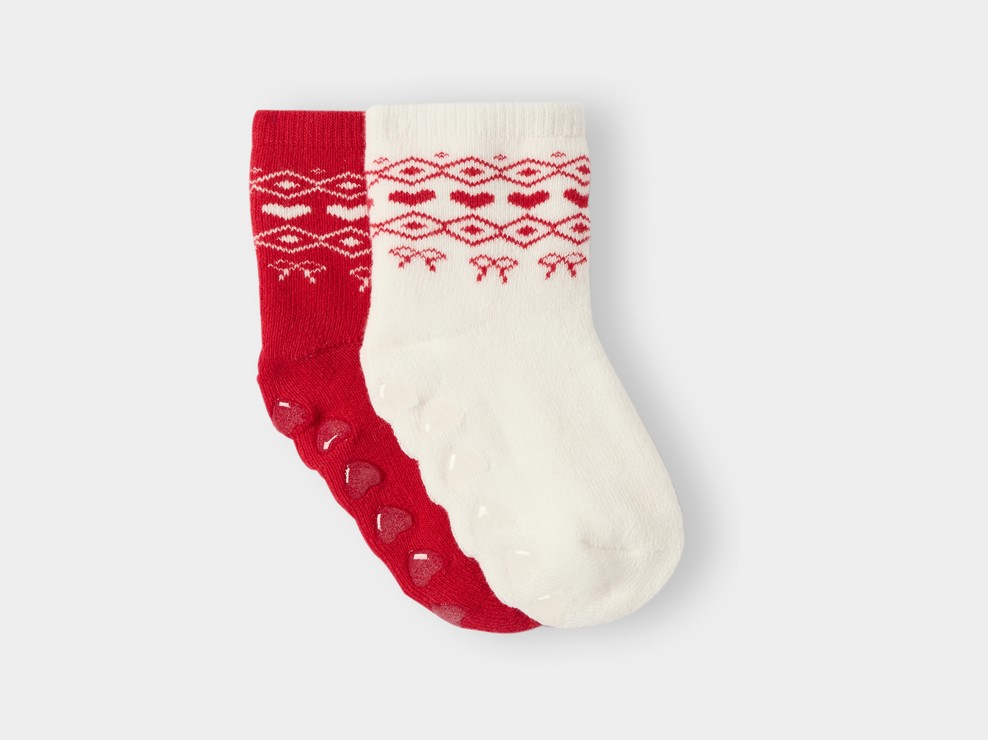 Lot de 2 chaussettes rouges bébé fille 1