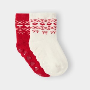 Lot de 2 chaussettes rouges bébé fille