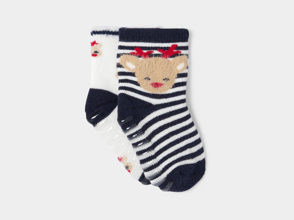 Chaussettes anti-glisse bleu bébé garçon (lot de 2) 1