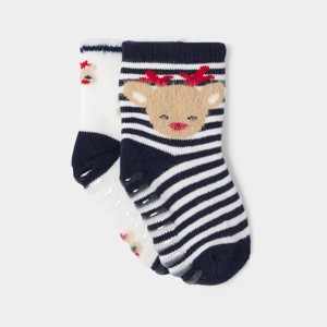 Chaussettes anti-glisse bleu bébé garçon (lot de 2)
