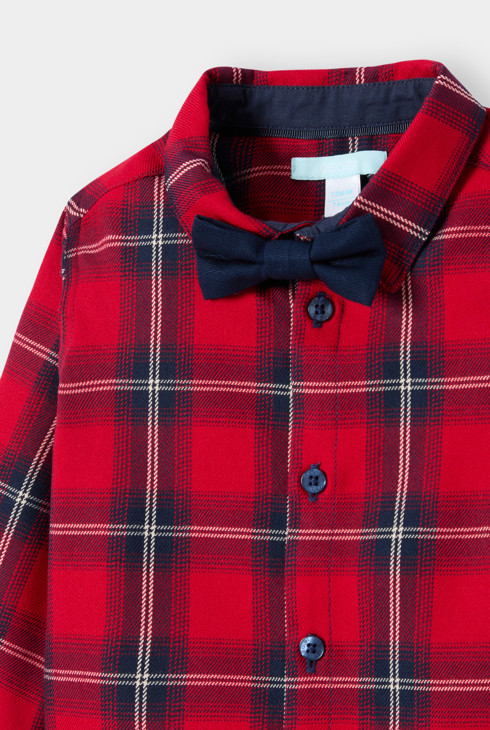 Camisa de quadres vermells per a nadons masculins 2