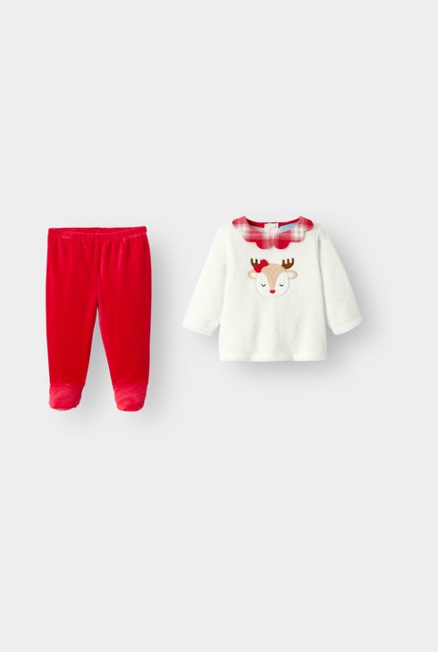 Conjunto de pijama rojo para bebé niña 1