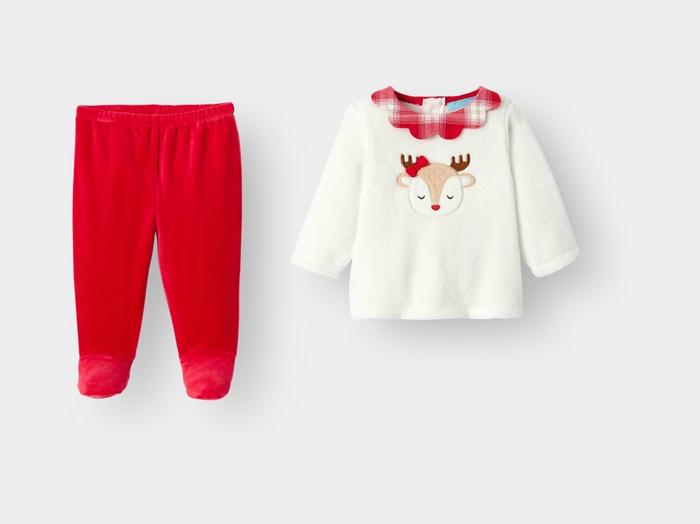 Conjunto de pijama rojo para bebé niña 1