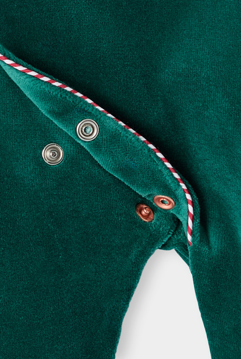 Dors-bien velours hiver vert bébé garçon 2