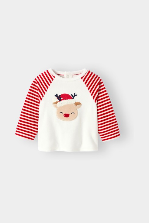 Conjunto de pijama festivo rojo para bebé niña 1