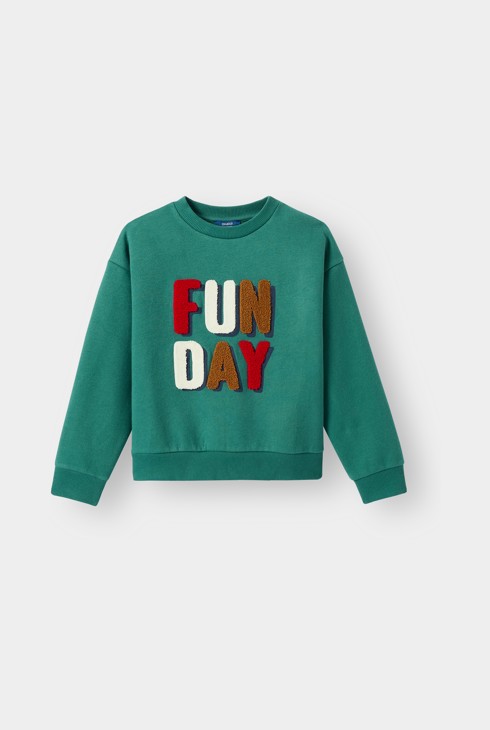 Sweat-shirt imprimé vert garçon 1
