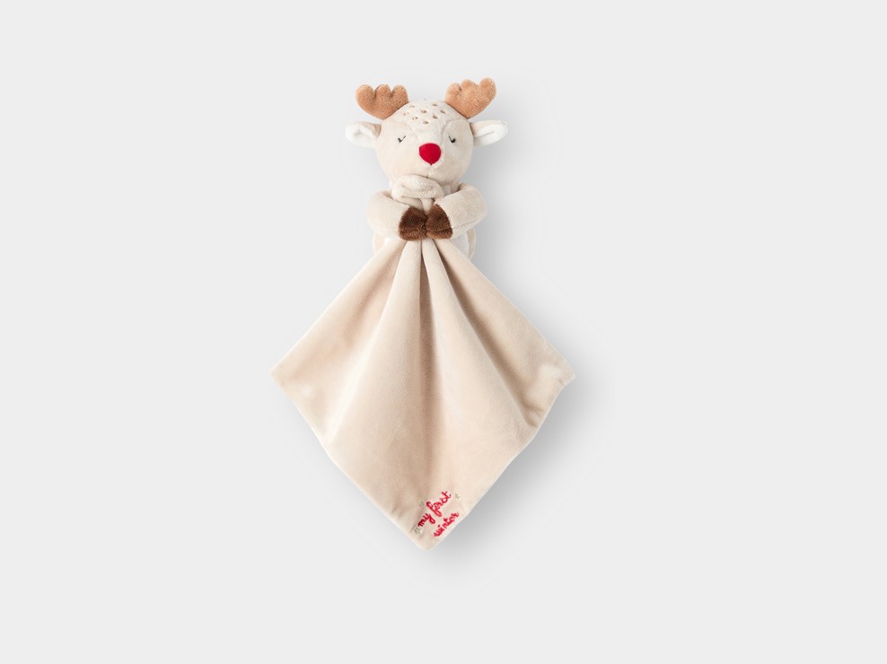 Doudou velours renne beige mixte 1