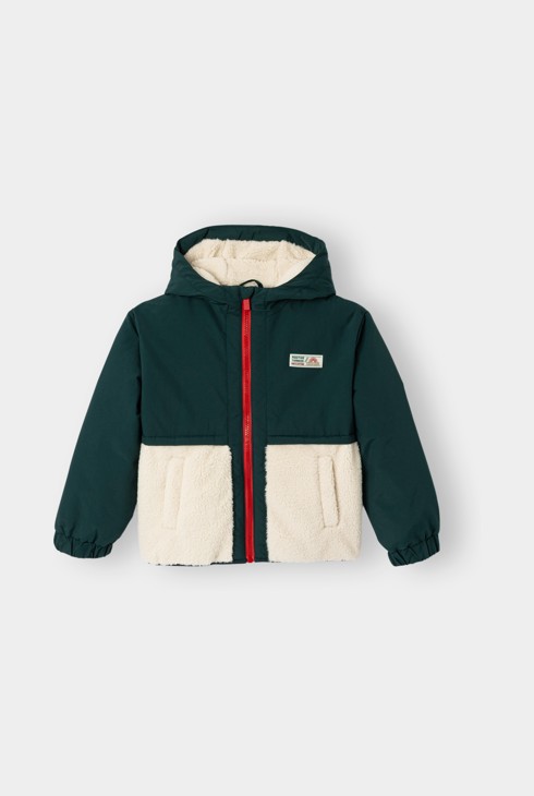 Veste sherpa vert garçon 1