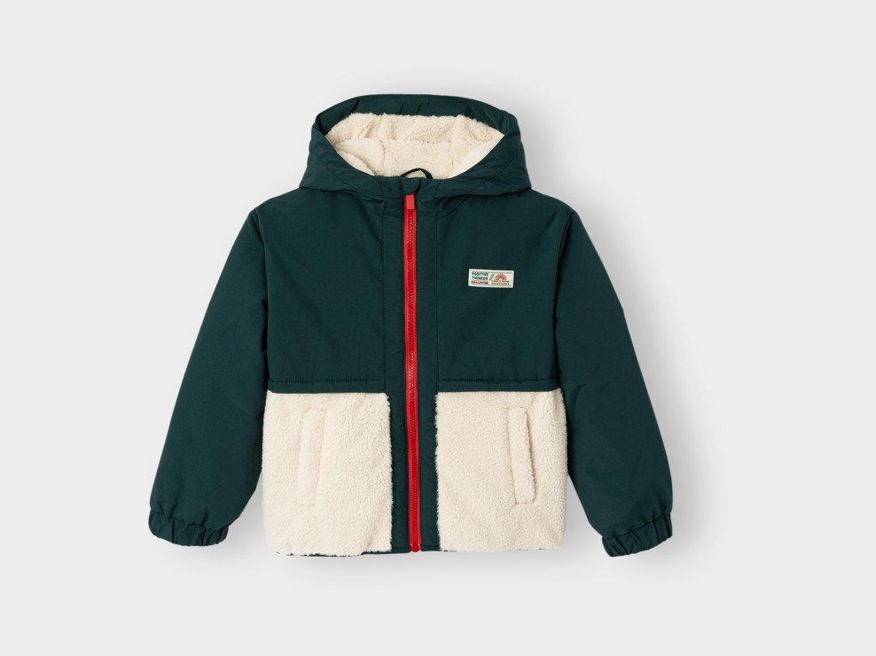 Veste sherpa vert garçon 1