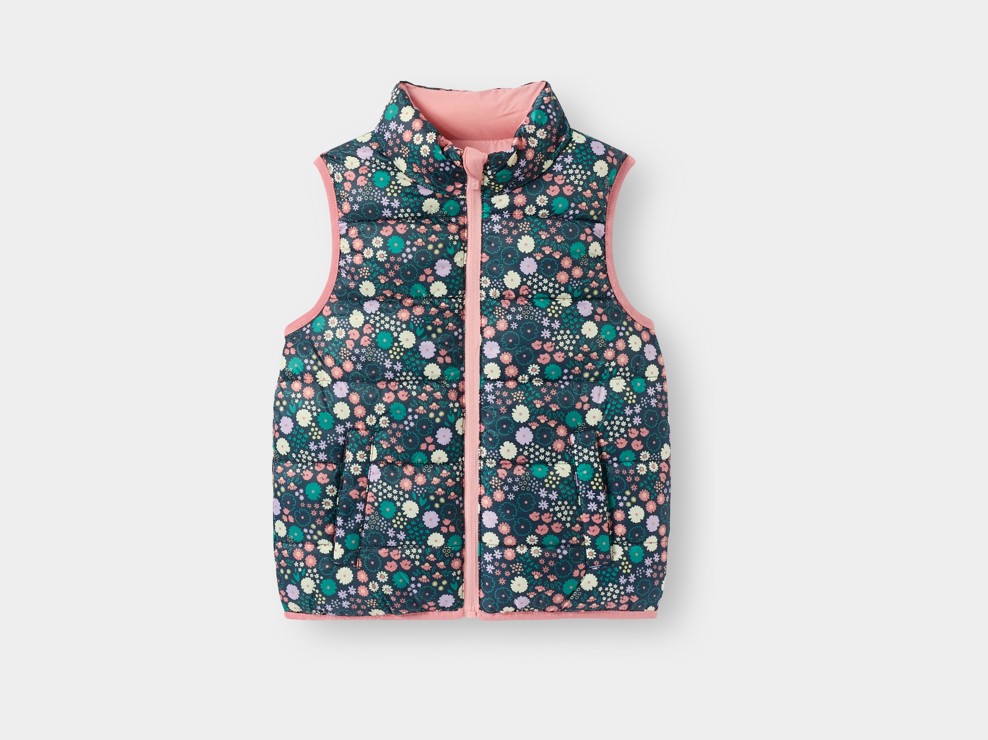 Doudoune sans manches réversible rose fille 2