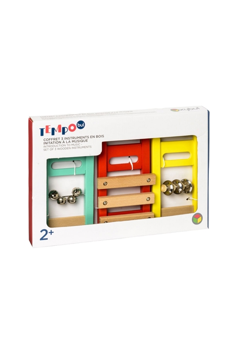 Coffret 3 instruments en bois initiation à la musique Oxybul