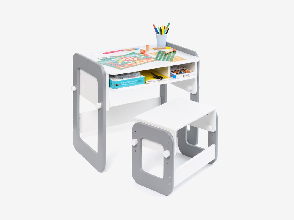 Bureau évolutif blanc et gris Oxybul 1