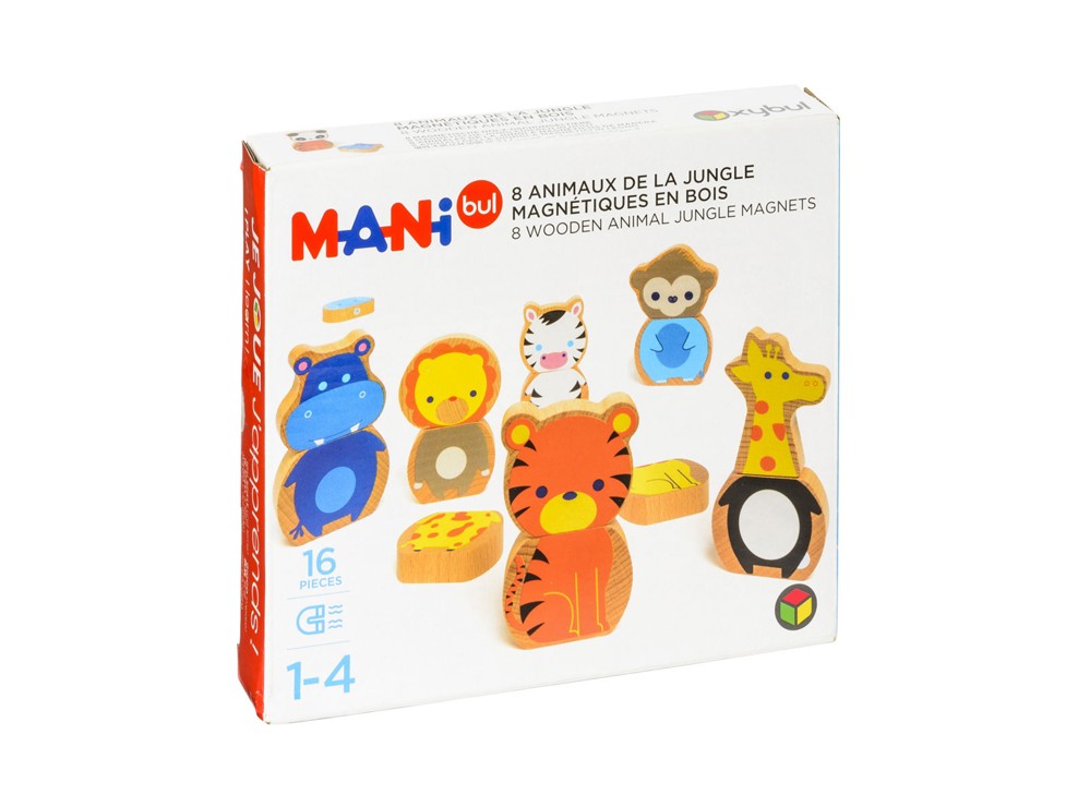 8 animaux de la jungle magnétiques en bois Oxybul 1
