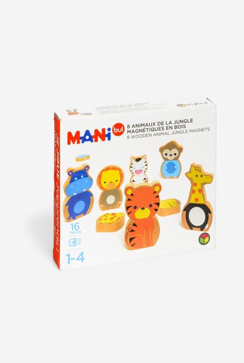 8 animaux de la jungle magnétiques en bois Oxybul 2