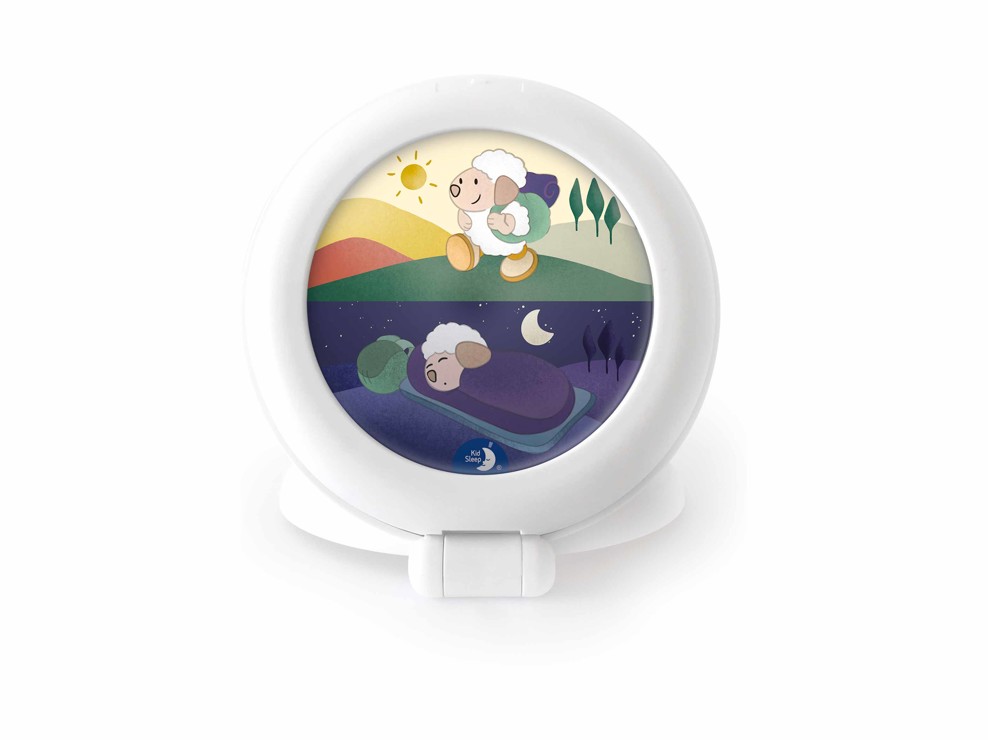 Veilleuse indicatrice de réveil nomade blanc Globe trotter Pabobo 1