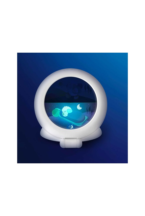 Veilleuse indicatrice de réveil nomade blanc Globe trotter Pabobo