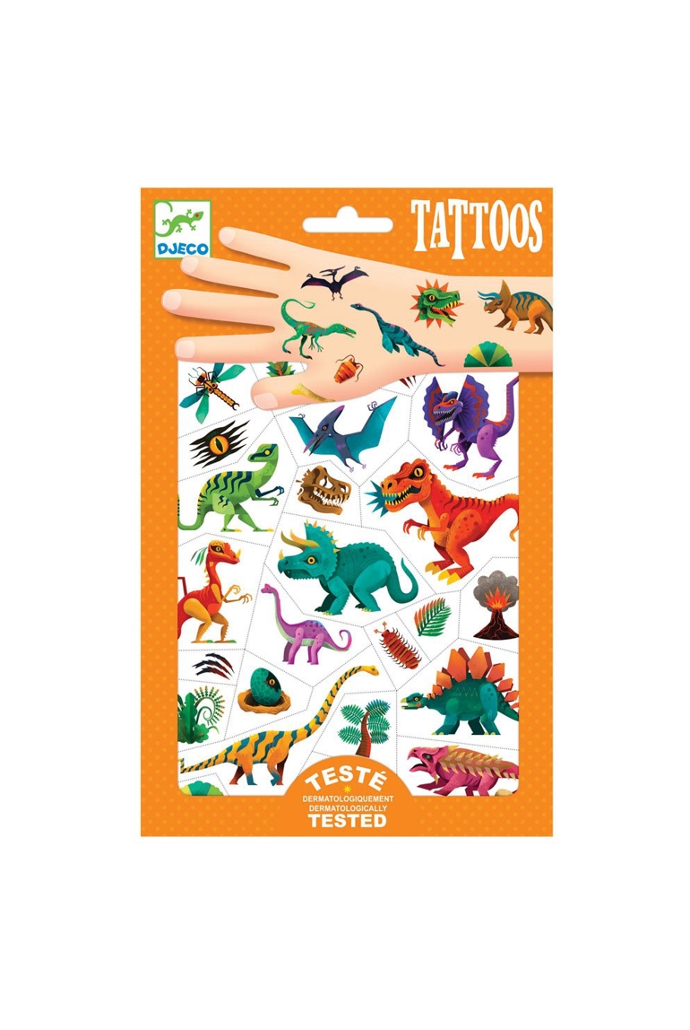2 planches de tattoos Dinosaure Djeco 1