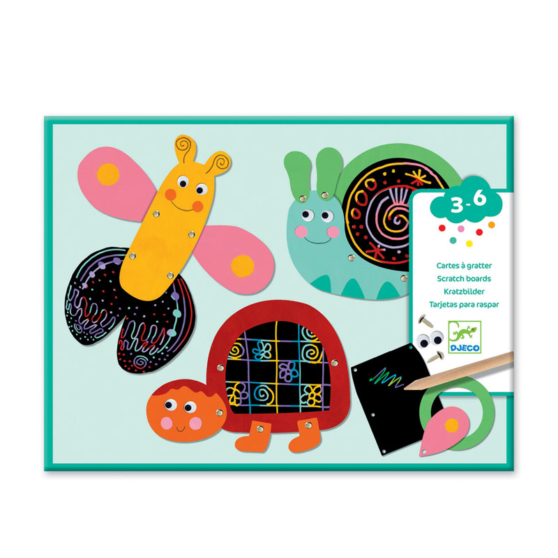 Djeco - Pochette Cartes à gratter Les animaux rigolos