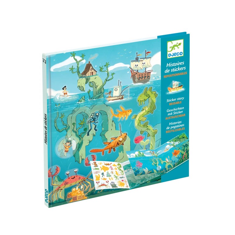 Djeco - Histoire de stickers à repositionner Les aventures en Mer