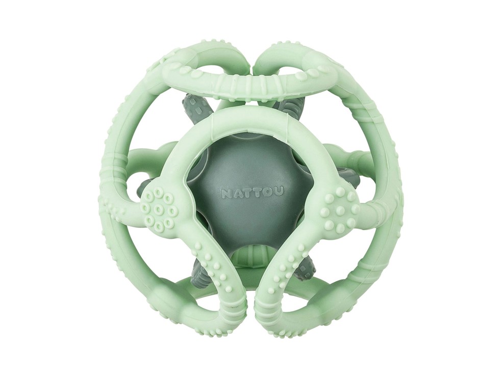 Set de 2 balles en silicone vert menthe Nattou 1