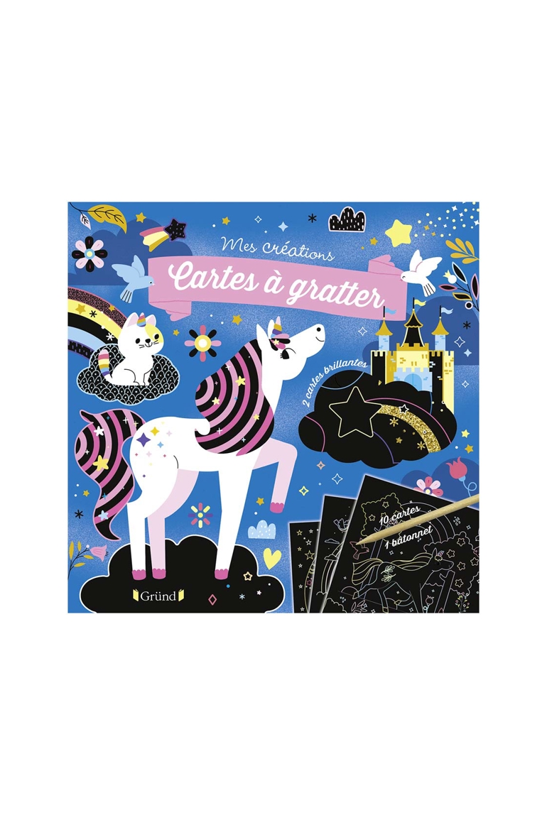Pochette Cartes à gratter Licornes et chevaux - Gründ 1