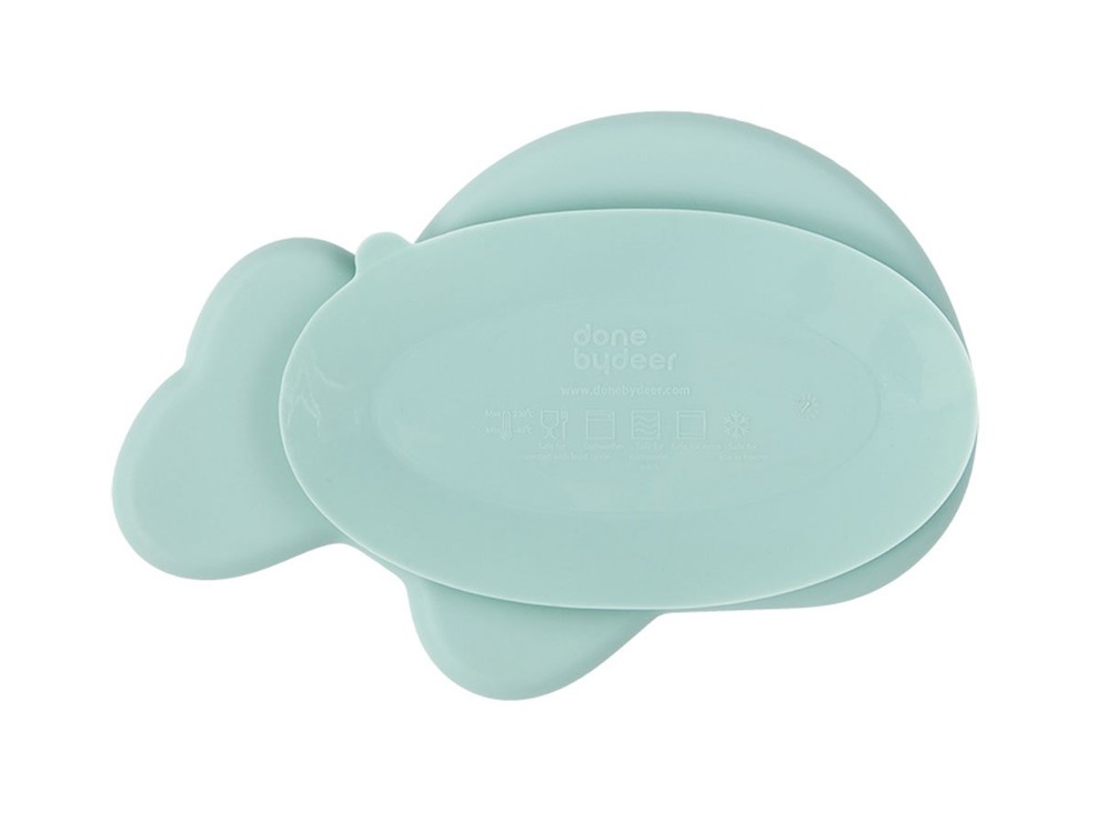 Assiette antidérapante silicone Baleine Wally bleu 2