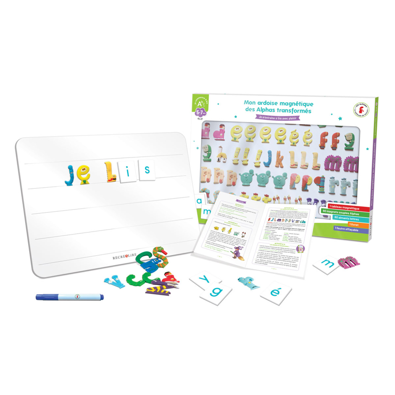 Coffret Mon ardoise magnétique des Alphas transformés - Récréalire -