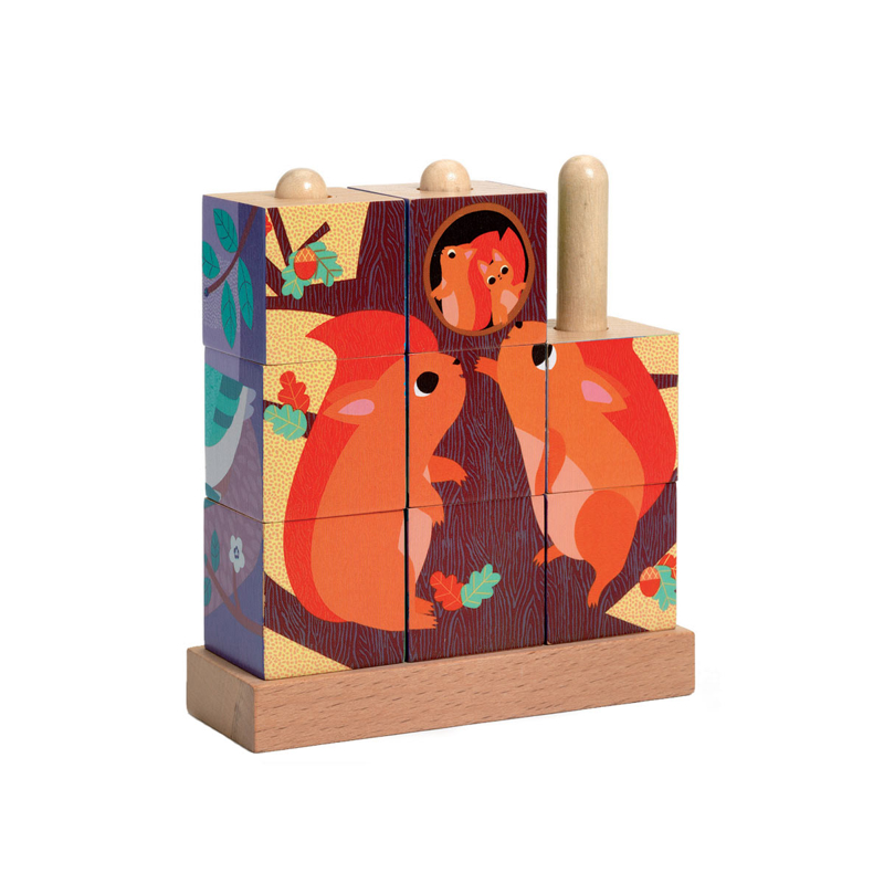 Djeco - 9 cubes Puzz-up Forêt