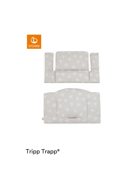 Coussin classic gris étoiles OCS pour chaise haute Tripp Trapp Stokke 1