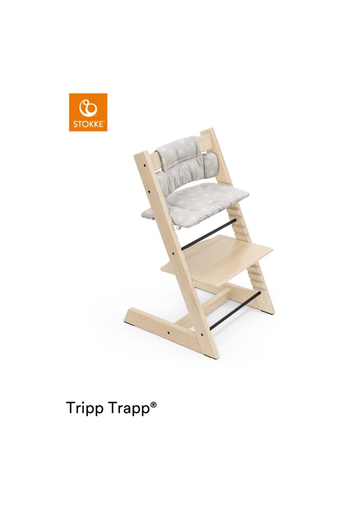 Coussin classic gris étoiles OCS pour chaise haute Tripp Trapp Stokke 2