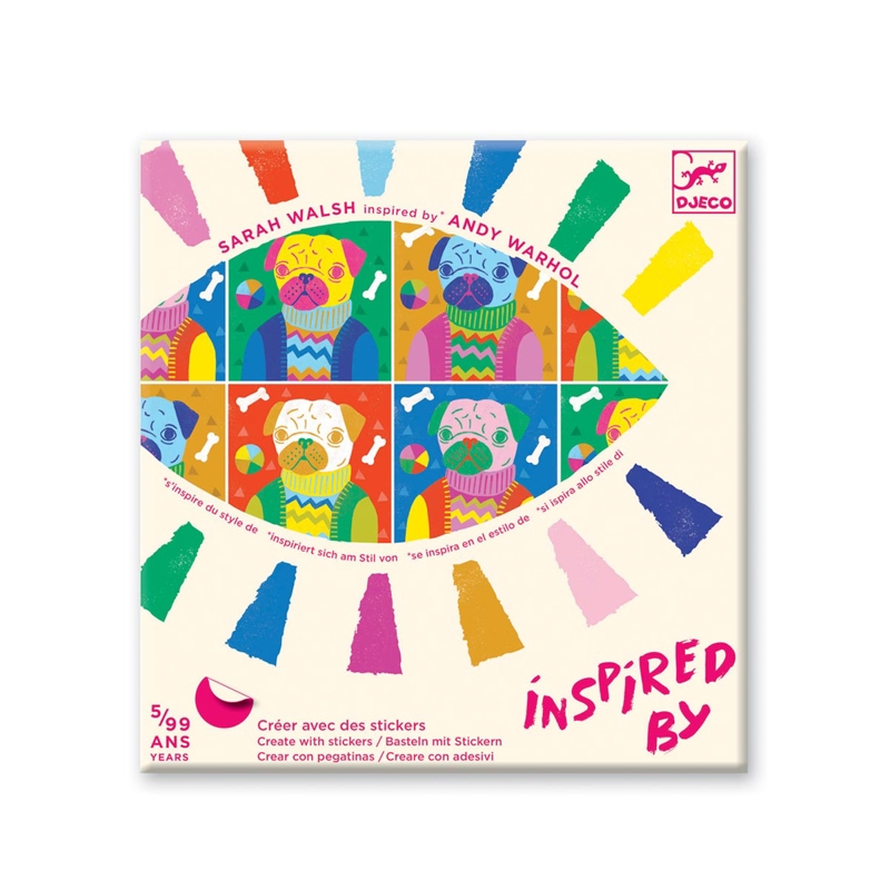 Djeco - Pochette Totally Pop Créer avec des stickers inspired by Andy Warhol