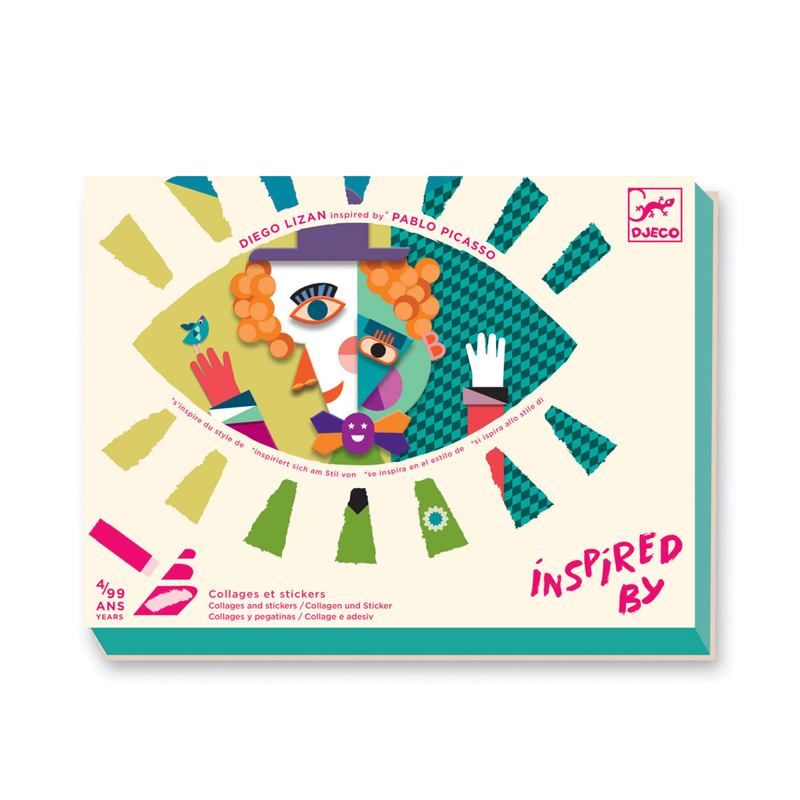 Djeco - Pochette Collages et stickers Têtes au carré inspired by Picasso