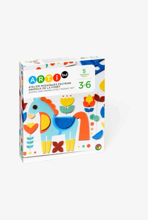 Atelier mosaïques feutrine animaux de la forêt Oxybul 1