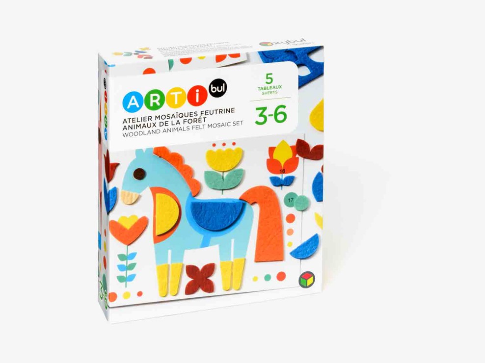 Atelier mosaïques feutrine animaux de la forêt Oxybul 1