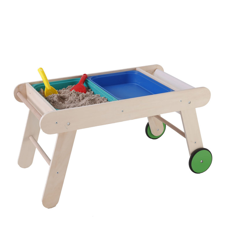 Table sable et eau en bois