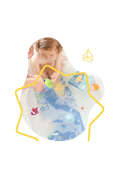 Tapis de bain avec témoin de température animaux marin Badabulle 2