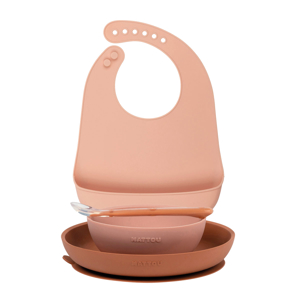 Coffret repas avec bavoir en silicone Terracotta Nattou 1