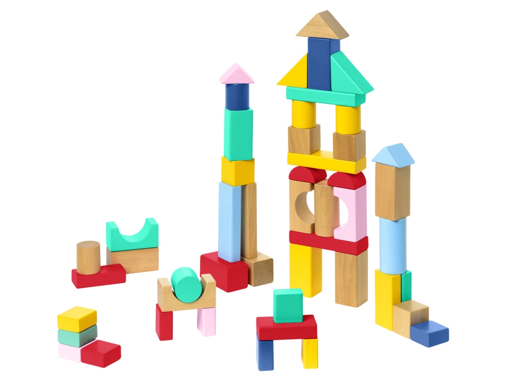 Baril 75 blocs en bois et boîte à formes Oxybul 1