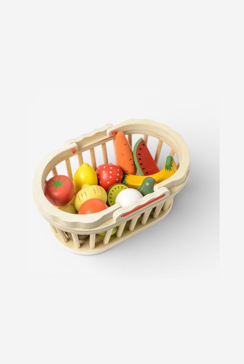 Panier de 13 fruits et légumes en bois Oxybul 1