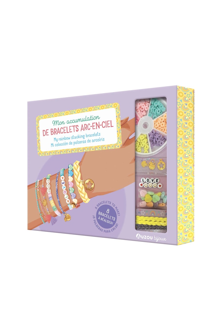 Coffret Mon accumulation de bracelets arc-en-ciel - Auzou 1