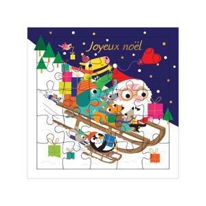 Carte puzzle traineau Noël 1