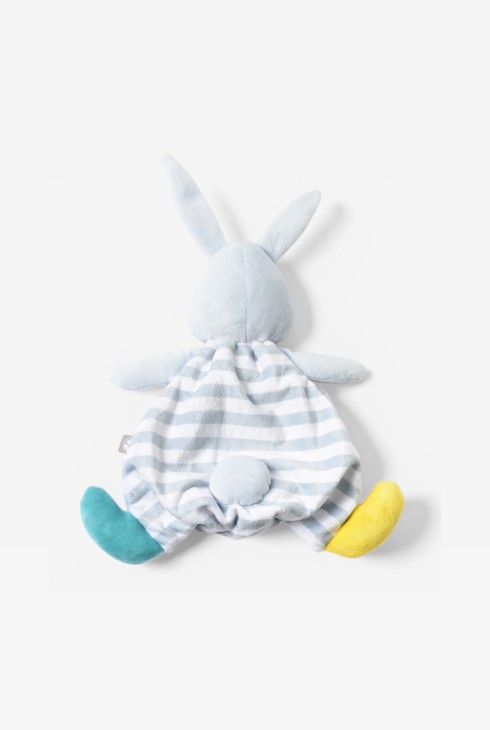 Doudou Lapin rayé gris Oxybul