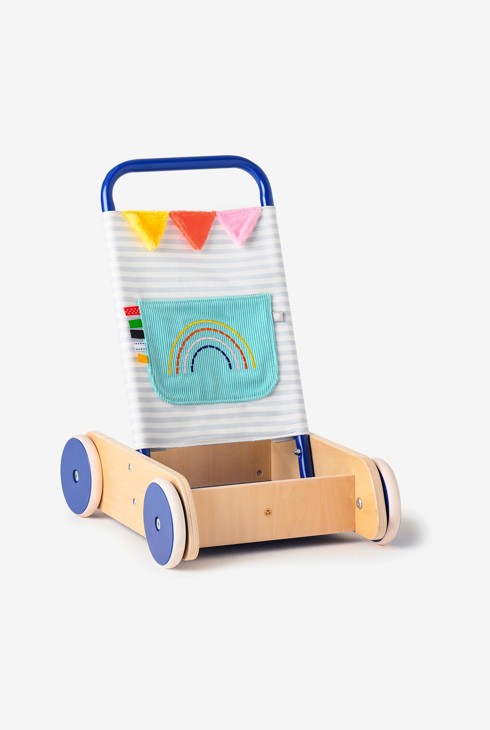 Chariot pousseur bois métal et tissu Oxybul 1