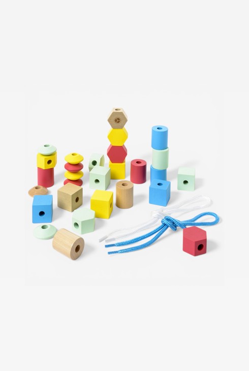 30 perles en bois à lacer Oxybul 2