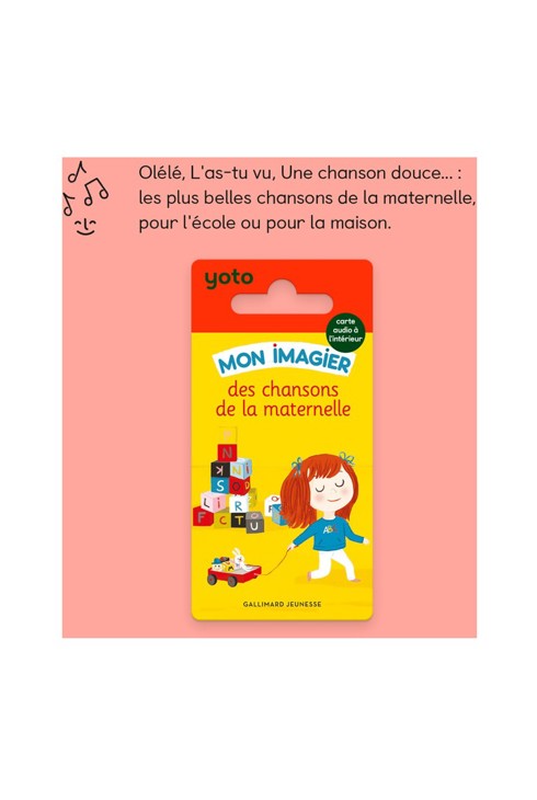 Carte histoire audio YOTO, Mon imagier des chansons de la maternelle 2