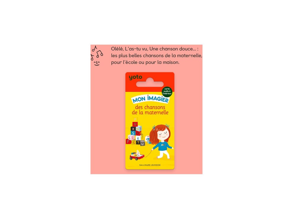 Carte histoire audio YOTO, Mon imagier des chansons de la maternelle 2