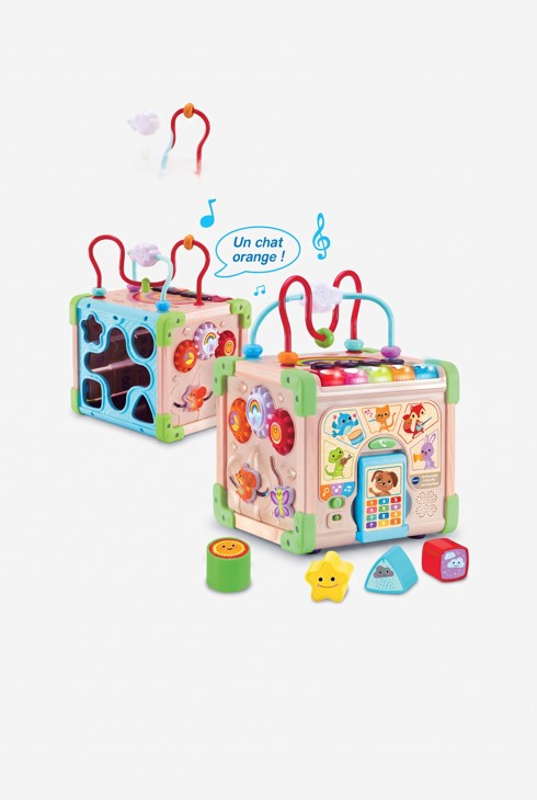 Cube nature interactif bois multi activités Vtech 2