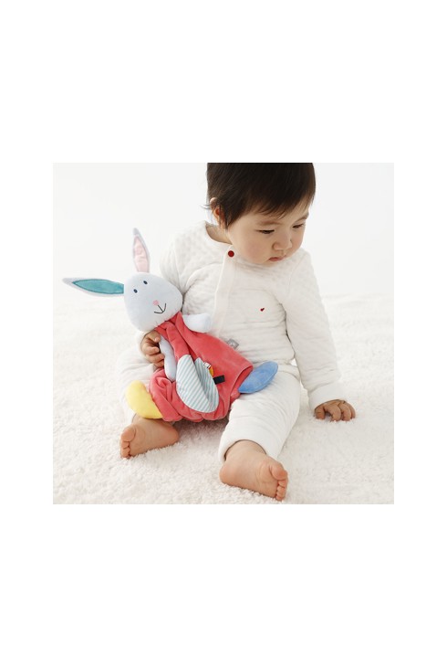 Doudou lapin corail Oxybul 2