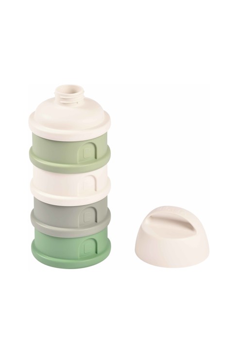 Boîte doseuse de lait empilable vert sauge et coton Beaba 1