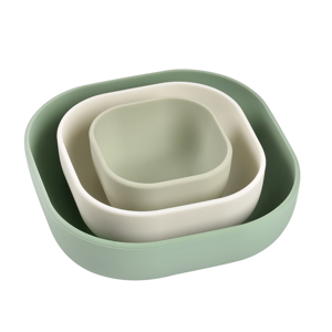 Lot de 3 bols gigogne en silicone vert sauge Beaba 1